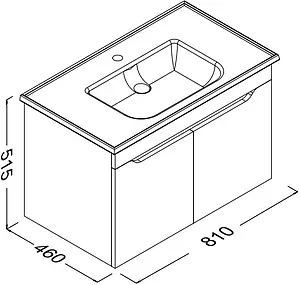 Тумба-умывальник подвесная ISVEA Onda 80 белый/орех 24ONS001080I Тумба-умывальник подвесная ISVEA Onda 80 белый/орех 24ONS001080I, 2