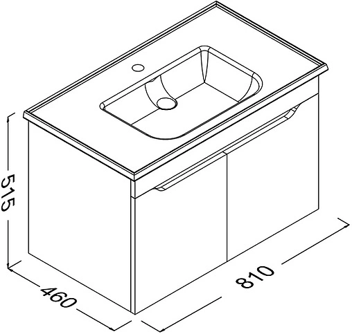 Тумба-умывальник подвесная ISVEA Onda 80 белый/орех 24ONS001080I Тумба-умывальник подвесная ISVEA Onda 80 белый/орех 24ONS001080I