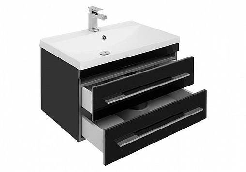 Тумба под умывальник подвесная Aquanet Верона 75 чёрный 00180174