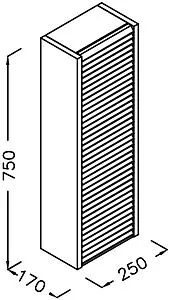 Шкаф-пенал подвесной Isvea Suit 25 белый/дуб 27SU2065025, 2