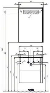 Шкаф-зеркало Aquaton Стоун 60 сосна арлингтон 1A231502SX850, 2