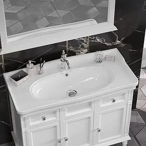 Тумба-умывальник напольная Opadiris Кантара 105 белый матовый 00-00003680++4640021063583, 3