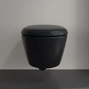 Унитаз подвесной безободковый Villeroy&Boch Antao CeramicPlus черный матовый 4674T0R7, 4