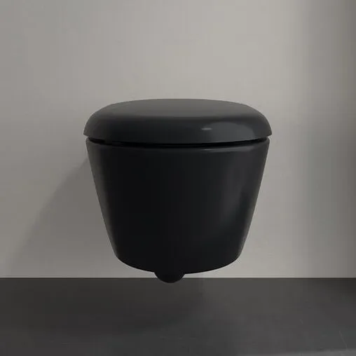 Унитаз подвесной безободковый Villeroy&amp;Boch Antao CeramicPlus черный матовый 4674T0R7