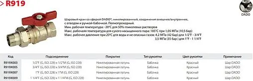 Кран шаровый с американкой 1&quot;в x 1&quot;н Giacomini R919X007