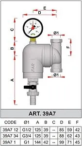 Фильтр тонкой очистки воды ½"в x ½"в Far FA 39A7 12100 Фильтр тонкой очистки воды ½"в x ½"в Far FA 39A7 12100, 2