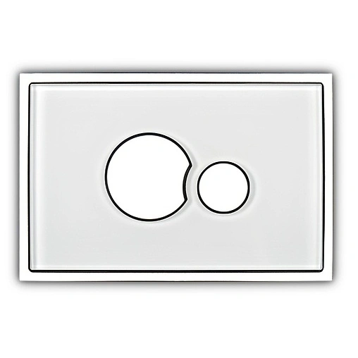 Клавиша смыва для унитаза Sanit SG706 16.720.81..0000 кнопки/хром глянцевый, панель/стекло белый