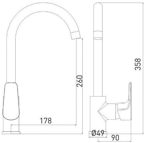Смеситель для кухни Gross Aqua Evo чёрный матовый 3118297MB-B02
