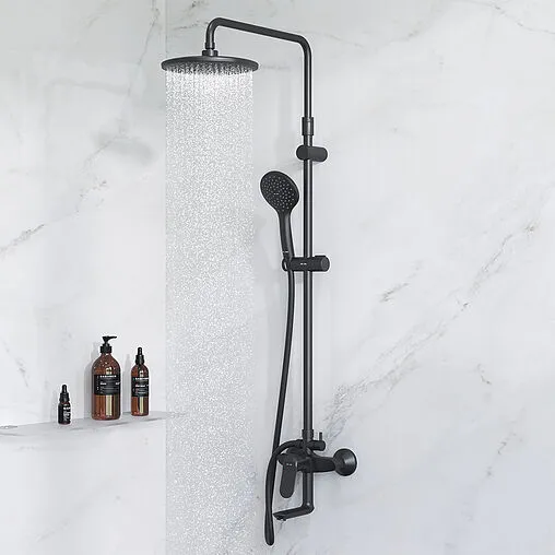 Душевая система со смесителем для ванны Am.Pm Sunny чёрный матовый F0785C922 Душевая система со смесителем для ванны Am.Pm Sunny чёрный матовый F0785C922