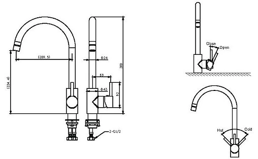 Смеситель для кухни Bravat Slim хром F7332366CP-RUS