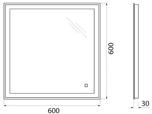 Зеркало с подсветкой BelBagno 60x60 SPC-GRT-600-600-LED-TCH