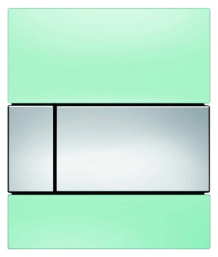 Клавиша смыва для писсуара TECEsquare Urinal 9242805 кнопка/хром глянцевый, панель/стекло мятный зеленый