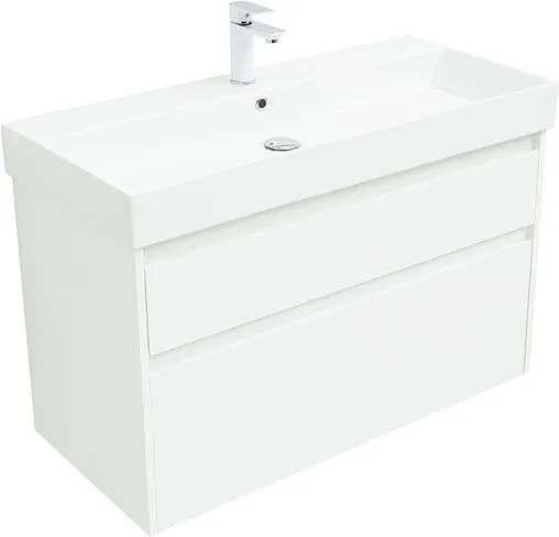 Тумба-умывальник Aquanet Nova Lite 100 белый 00249940+