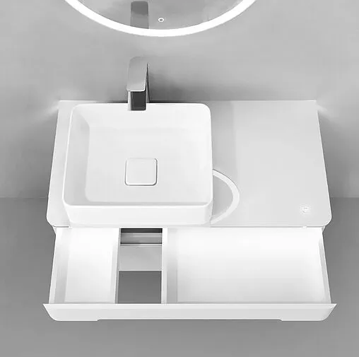 Тумба под умывальник подвесная Jorno Shine 90 белый Shi.01.90/P/W Тумба под умывальник подвесная Jorno Shine 90 белый Shi.01.90/P/W