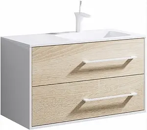Тумба-умывальник подвесная Aqwella Miami 90 белый/дуб сонома Mai.01.09/R+Mal.09.04.D-R Тумба-умывальник подвесная Aqwella Miami 90 белый/дуб сонома Mai.01.09/R+Mal.09.04.D-R, 1