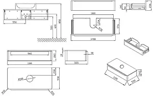 Тумба под умывальник подвесная Ravak SUD 260.01 110 дуб X000001083 Тумба под умывальник подвесная Ravak SUD 260.01 110 дуб X000001083, 2