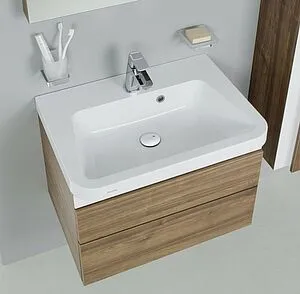 Тумба под умывальник подвесная Ravak 10° II 65 тёмный орех/белый X000001288, 2