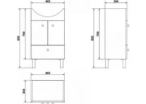 Тумба-умывальник напольная Cersanit Sido 50 белый F-SU-SIDO-NATI50+S-UM-NAT50/1-w Тумба-умывальник напольная Cersanit Sido 50 белый F-SU-SIDO-NATI50+S-UM-NAT50/1-w, 2