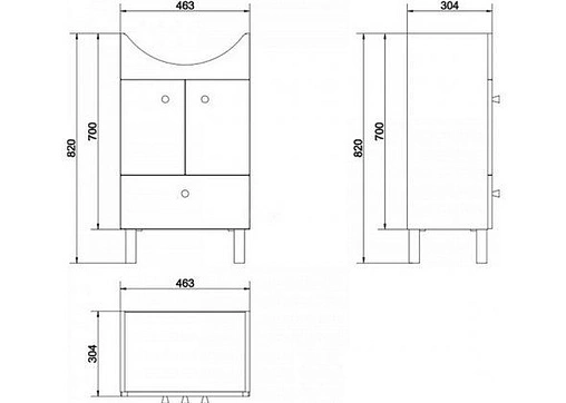 Тумба-умывальник напольная Cersanit Sido 50 белый F-SU-SIDO-NATI50+S-UM-NAT50/1-w