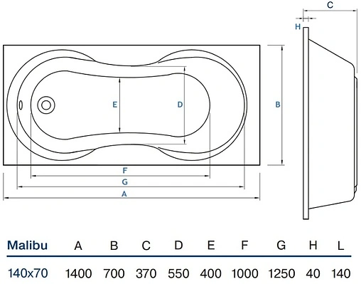 Ванна акриловая Koller Pool Malibu 140х70 Ванна акриловая Koller Pool Malibu 140х70
