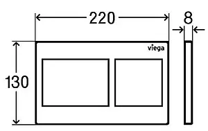 Клавиша смыва для унитаза Viega Prevista Visign for Style 21 8611.1 773243 хром матовый Клавиша смыва для унитаза Viega Prevista Visign for Style 21 8611.1 773243 хром матовый, 2