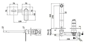 Смеситель для раковины из стены Paffoni Tango полированная сталь TA106ST70 Смеситель для раковины из стены Paffoni Tango полированная сталь TA106ST70, 2