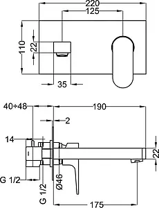 Смеситель для раковины из стены Cezares Stella хром STELLA-BLS2-01-W0, 2