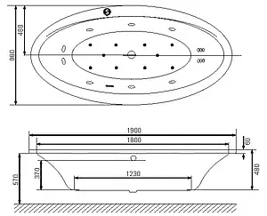 Ванна акриловая Excellent Lumina 190x95 WAEX.LUM19WH Ванна акриловая Excellent Lumina 190x95 WAEX.LUM19WH, 3