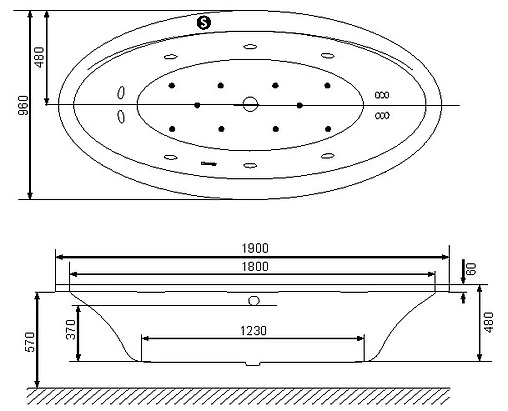 Ванна акриловая Excellent Lumina 190x95 WAEX.LUM19WH