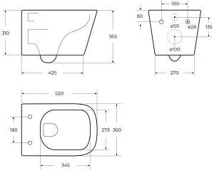 Унитаз подвесной безободковый BelBagno Ardente-C черный матовый BB3202CHR-MB, 2