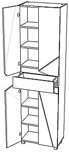 Шкаф-пенал напольный Домино Vector 55 белый DV6605PR, 5
