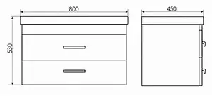 Тумба-умывальник подвесная Comforty Никосия 80П дуб белый 00004138839CF, 2