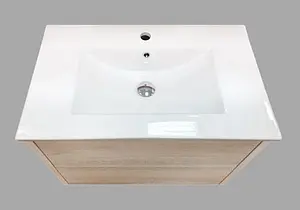 Тумба-умывальник подвесная Comforty Женева 75 дуб белый/белый 00004137097CF, 5