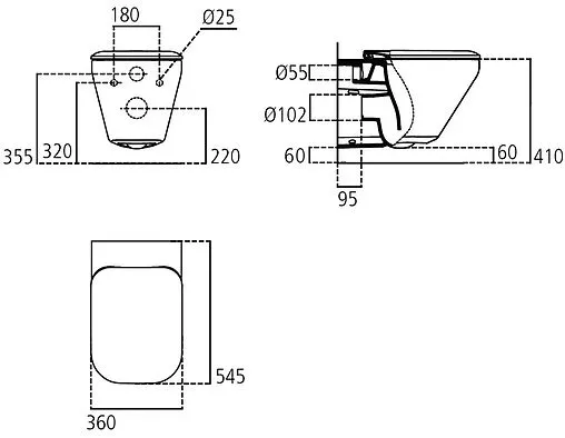 Унитаз подвесной безободковый Ideal Standard Tonic II AquaBlade белый K316701