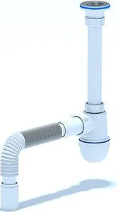 Сифон бутылочный для раковины Ани Пласт белый C1005 Сифон бутылочный для раковины Ани Пласт белый C1005, 1