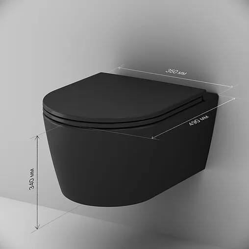 Унитаз подвесной безободковый Am.Pm Func FlashClean черный матовый C8F1700MBSC