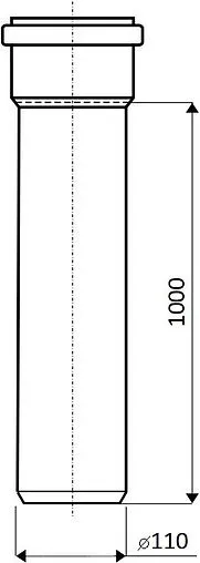 Труба канализационная внутренняя D=110мм L=1000мм Ostendorf HTEM 115040