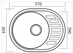 Мойка кухонная Vladiks нержавеющая сталь L-457R Мойка кухонная Vladiks нержавеющая сталь L-457R, 2