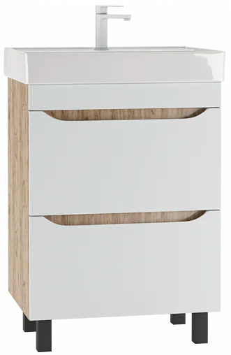 Тумба под умывальник напольный Домино Bruno 60 белый/дуб вотан DBr2903T