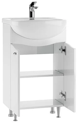 Тумба под умывальник напольная Айсберг Волна 50 белый DA1012T