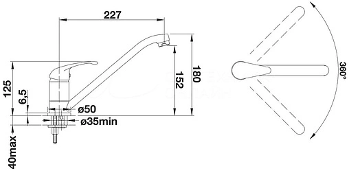 Смеситель для кухни Blanco Daras Silgranit чёрный матовый 526233