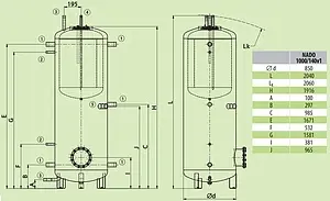 Буферная емкость Drazice NADO 1000/140 v1 121580315, 2