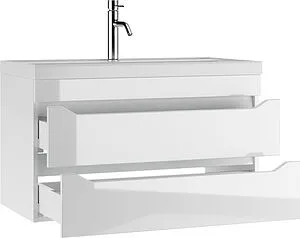 Тумба-умывальник подвесной Айсберг Ева 90 белый DA5918T+4670142930013, 3
