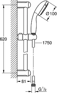 Душевая стойка Grohe Tempesta New хром 27924001, 2