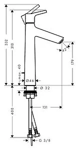 Смеситель для раковины Hansgrohe Talis S 190 хром 72031000, 2
