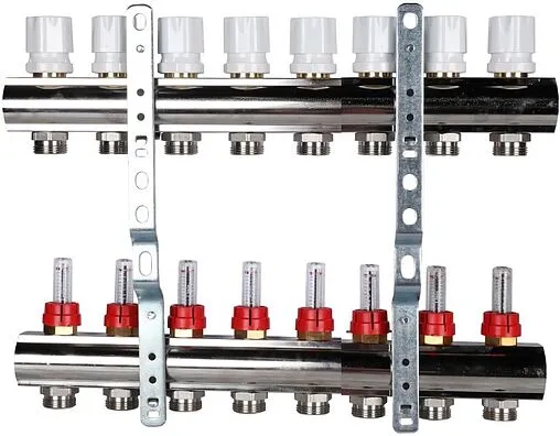 Группа коллекторная с расходомерами 8 отводов 1&quot;в/в x ¾&quot;ек Luxor CD 473M/8 15652708MN