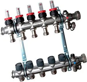 Группа коллекторная с расходомерами 5 отводов 1&quot;нг x ¾&quot;ек Oventrop Multidis SF 1404355, 1