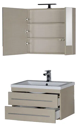 Шкаф-зеркало Aquanet Нота 75 L светлый дуб 00158857