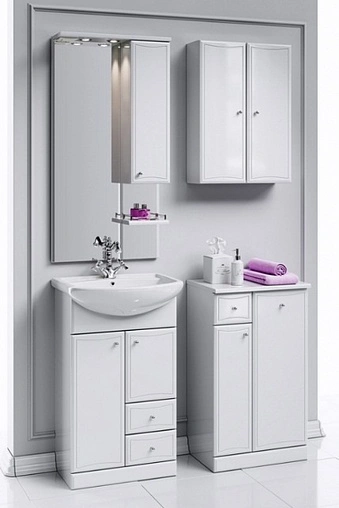 Тумба под умывальник напольная Aqwella Barcelona 50 белый Ba.01.05/2