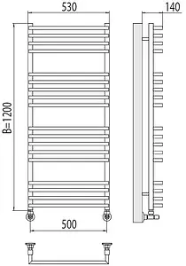 Полотенцесушитель водяной лесенка Terminus Берн П18 500х1200 полированная сталь 4670078513427, 2